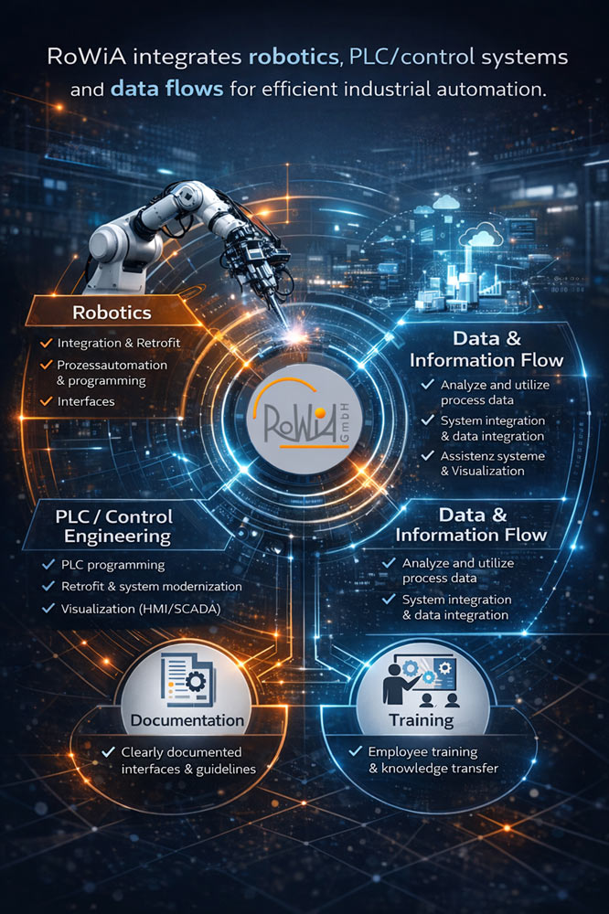 Industry 4.0: robotics, PLC automation and connected production systems